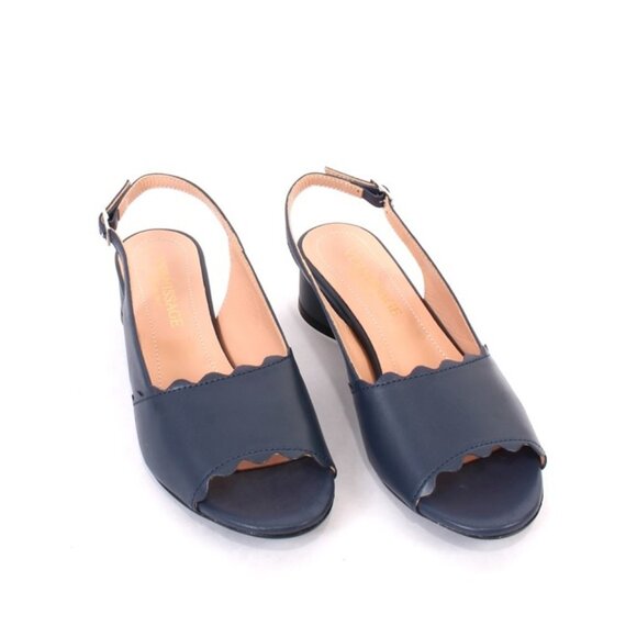 Vernissage 23692 Blue Leather Heel Slingback Sandals Shoes - Picture 2 of 8